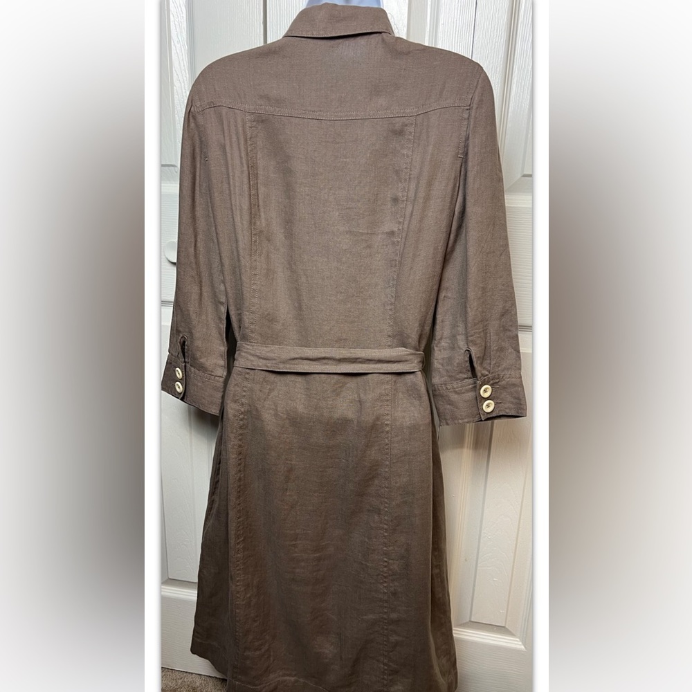 BODEN WH142 Linen Shirt Dress Button Down Brown - Picture 7 of 11